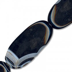 Black Striped Agate Oval 25x57mm(AA Quality)(40cm length-approx.7pcs/str)