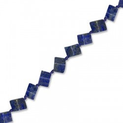 Ημιπολύτιμη Πέτρα Λάπις Χάντρα Ρόμβος 6mm (~39τμχ/κορδόνι)