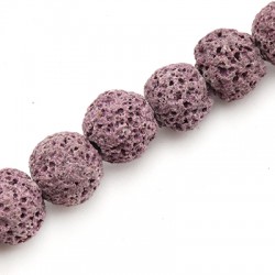 Lava Bead Round Light Purple (~12mm) (~40cm)
