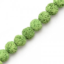 Lava Bead Round Fresh Green (~8mm) (~48pcs)