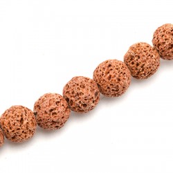 Lava Bead Round Brown (~10mm) (~44pcs)