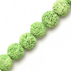 Lava Bead Round Fresh Green (~10mm) (~44pcs)