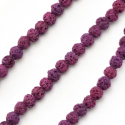 Lava Bead Round Purple (~4mm) (~46pcs)