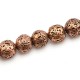 Lava Bead Round Copper Antique 10mm (~37pcs)