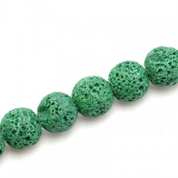 Lava Bead Round Green 10mm (Ø~1mm) (~40pcs)