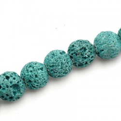 Lava Bead Round Dark Green 10mm (Ø~1mm) (~40pcs)