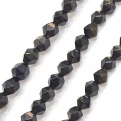 Obsidian Bead Diamond Cut 8mm (~48pcs)
