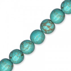 Howlite Turquoise Crackle Ball 14mm(40cm length-approx.28pcs/str)