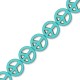 Howlite Turquoise Crackle Peace Sign 15mm(40cm 26pcs/str)