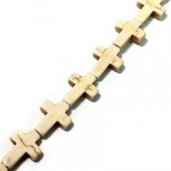 Howlite Cross 12x16mm (with Horizontal hole) (40cm length-approx.24pcs/str)