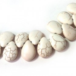 Howlite White Drops 12x16mm (~60pcs/str)