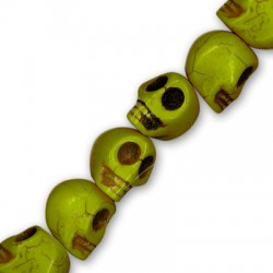 Howlite 3D Skull 14x17mm(40cm length-approx.23pcs/str)