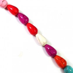 Howlite Wax Drops 10x17mm with Vertical Hole (~26pcs/string)