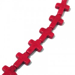 Howlite Cross 12x16mm (26pcs) (40cm)