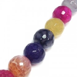 Agate Bead Faceted Round 16mm (~25pcs/string)