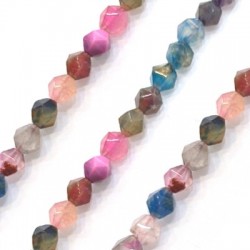 Semiprecious Stone Agate Bead Ball Faceted 6mm (64pcs)