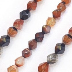 Semiprecious Stone Agate Bead Ball Faceted 8mm (47pcs)