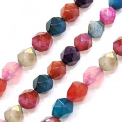 Semiprecious Stone Agate Bead Ball Faceted 10mm (37pcs)