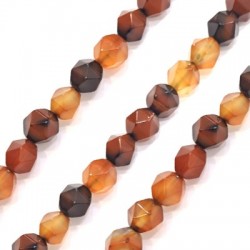 Semiprecious Stone Agate Bead Ball Faceted 10mm (37pcs)