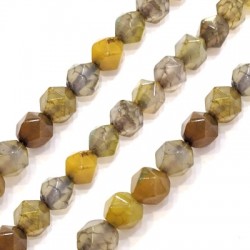 Semiprecious Stone Agate Bead Ball Faceted 10mm (37pcs)