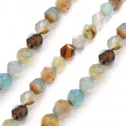 Semiprecious Stone Agate Bead Ball Faceted 10mm (37pcs)