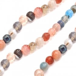 Semiprecious Stone Agate Bead Ball Round Faceted 8mm (48pcs)