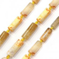 Semiprecious Stone Agate Bead Ball Tube 8x20mm (16pcs)