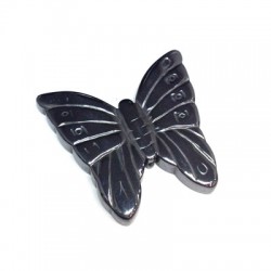 Hematite Pendant Butterfly 32x32mm