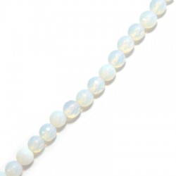 Perle facettée en semi-précieuse Opaline 8mm (~48pcs/fil)