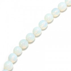 Perle facettée en semi-précieuse Opaline 10mm (~38pcs/fil)