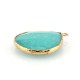 Brass Drop Setting with Semiprecious Stone 30mm w/ 1 Ring