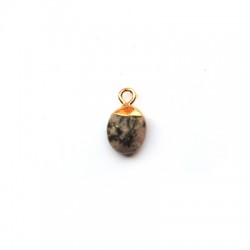 African Japser Charm Oval 8x11mm