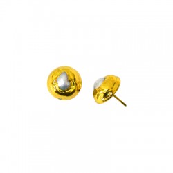 Fresh Water Pearl Earring Plated (~14mm)