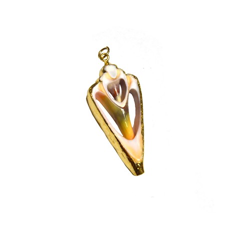 Shell Pendant with Metal (~20x43mm)