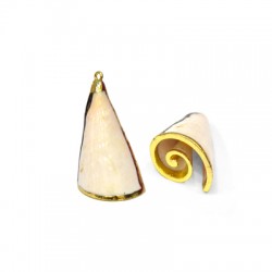 Sea Shell Pendant Plated (~20x40mm)