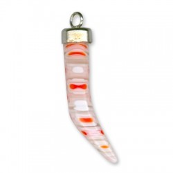 Millefiori Glass Pendant Horn 7x35mm