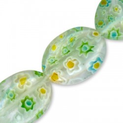 Millefiori Glass Bead Oval 13x18mm