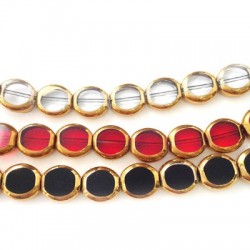 Glass Bead Round Faceted Plated 10mm (~32pcs)