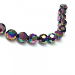 Glass Bead Round Faceted Plated 16mm (~22pcs)