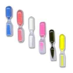 Glass Hourglasses 6x30mm (6 colours assorted)