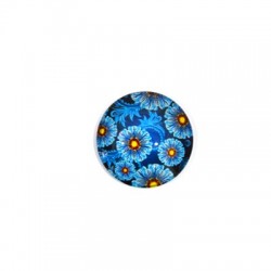 Glass Flatback Round Flowers 25mm