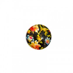 Glass Flatback Round Flowers 25mm