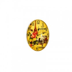 Glass Flatback Oval Clock 25x35mm