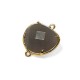 Brass Irregular Setting w/ Glass Stone 15x16 mm w/ 2 Rings