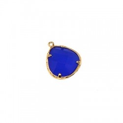 Κρύσταλλο Μοτίφ Σταγόνα Μεταλλική Βάση 15x18mm