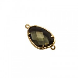 Brass Irregular Setting w/ Glass Stone 23x20mm