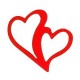 Wooden Pendant Double Heart 52x47mm