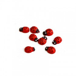 Wooden Charm Ladybug 11x8mm