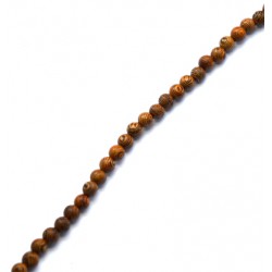 Ξύλινη Χάντρα Μπίλια Στρογγυλή με Σχέδια 6mm (66τμχ/κορδόνι)