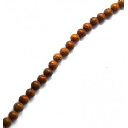 Wooden Bead Carved 8mm (Ø1.6mm) (50pcs/string)